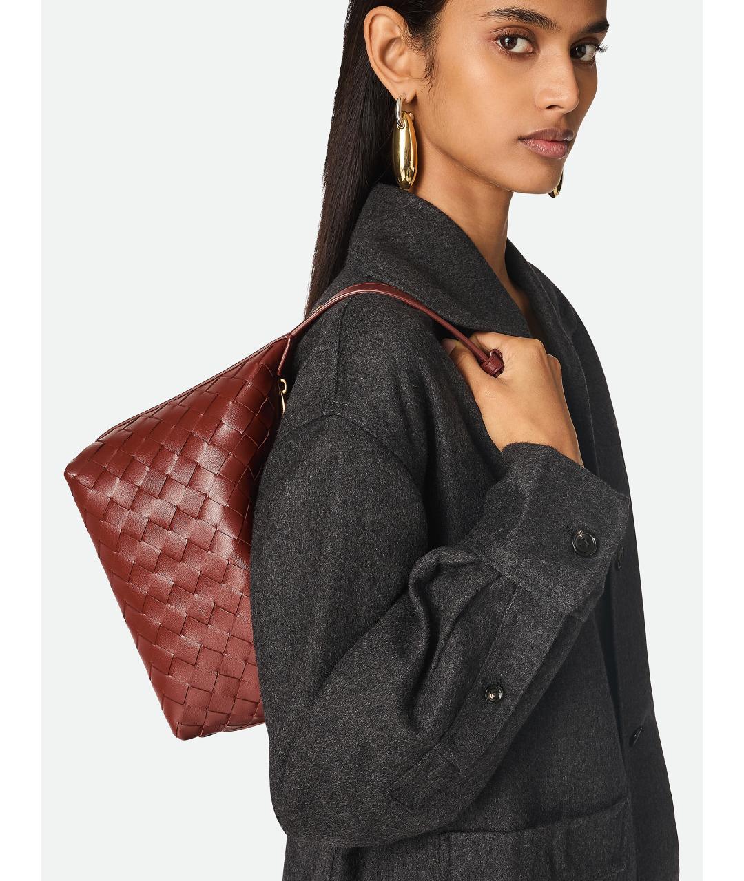 BOTTEGA VENETA Коричневая кожаная сумка через плечо, фото 2