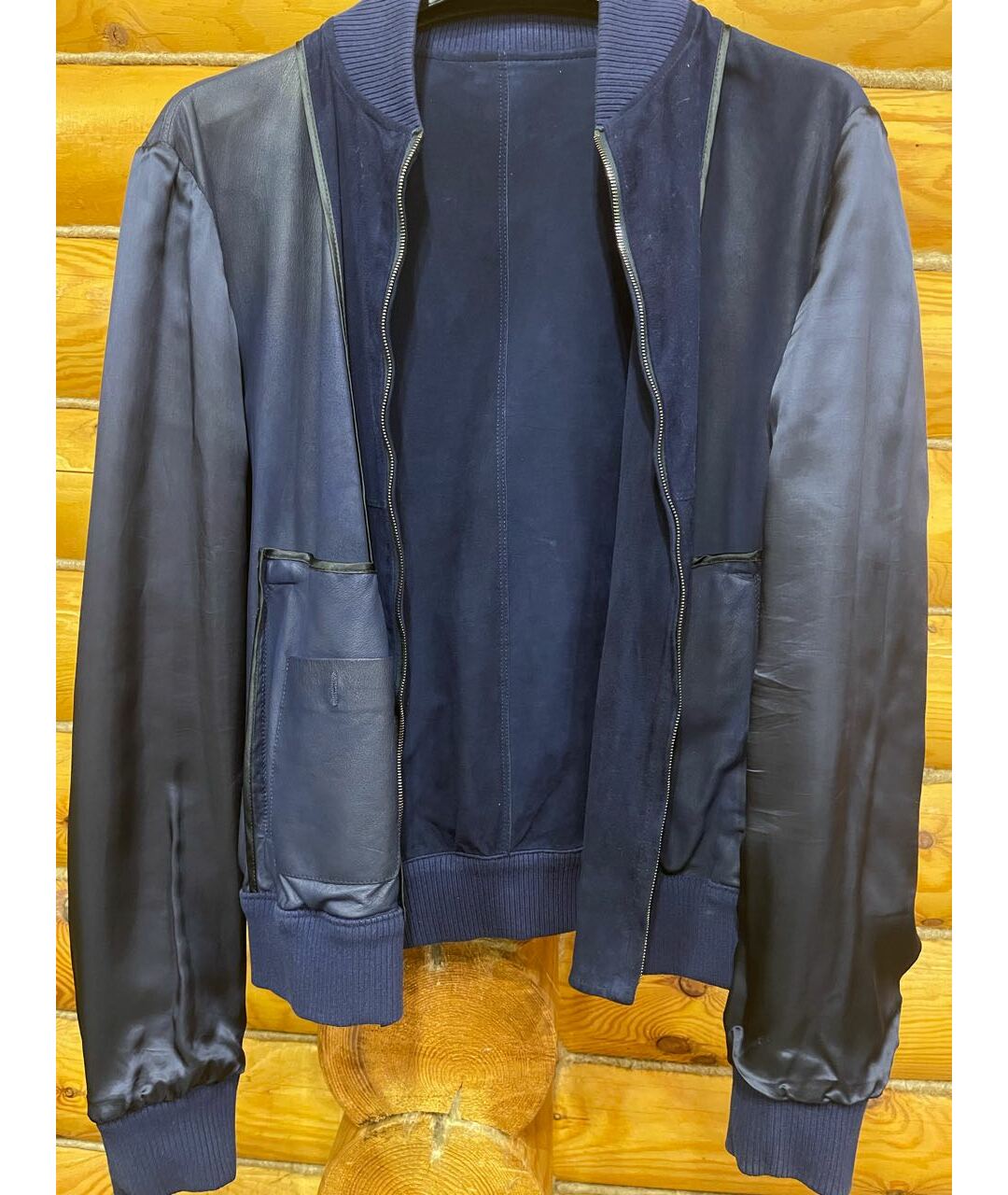 FRATELLI ROSSETTI Темно-синяя замшевая куртка, фото 5