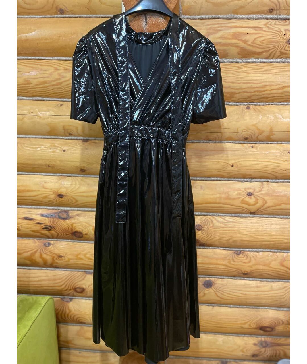 MSGM Черное полиэстеровое повседневное платье, фото 2