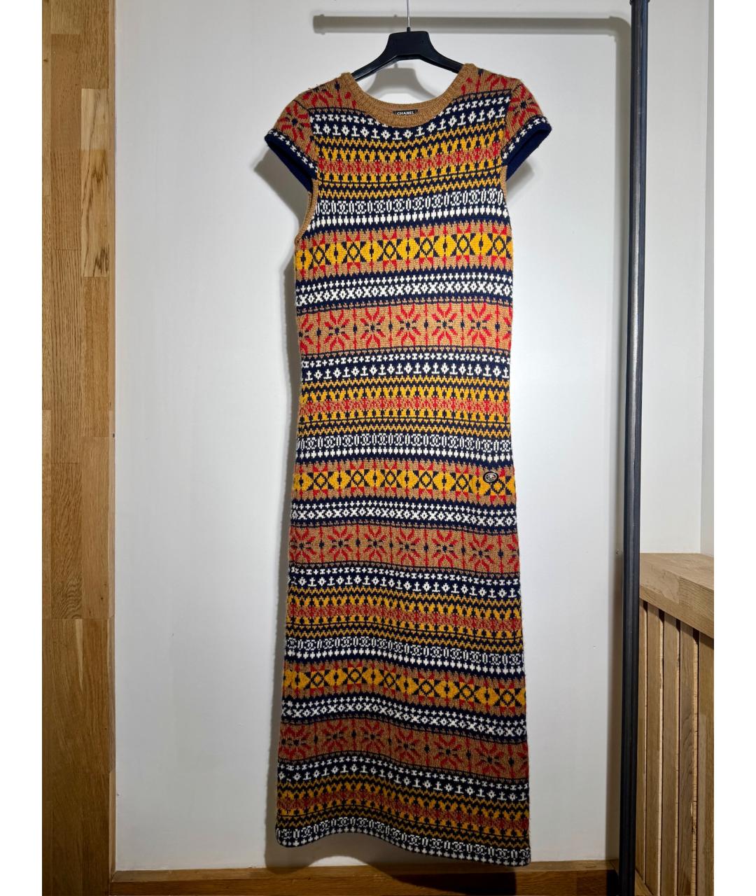 CHANEL Мульти кашемировое повседневное платье, фото 3