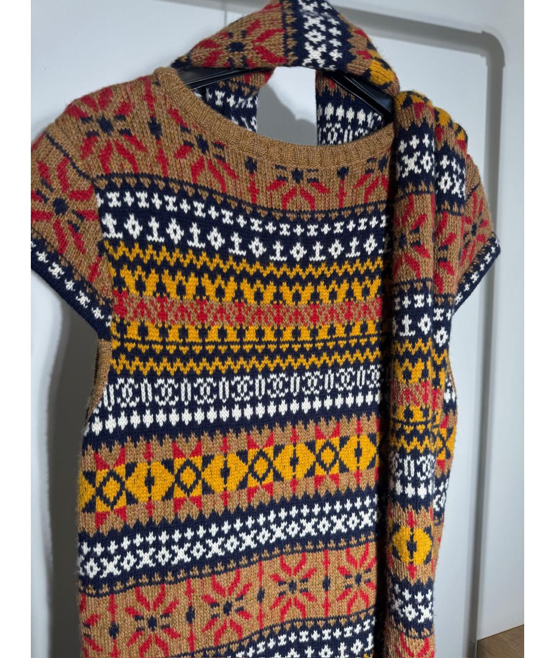 CHANEL Мульти кашемировое повседневное платье, фото 7