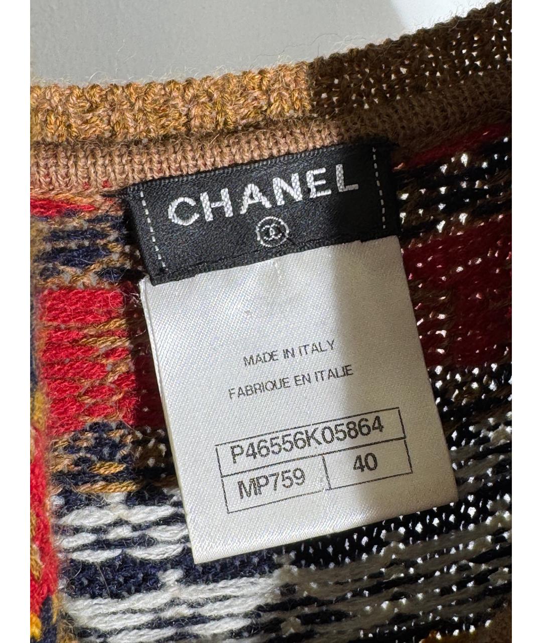 CHANEL Мульти кашемировое повседневное платье, фото 8