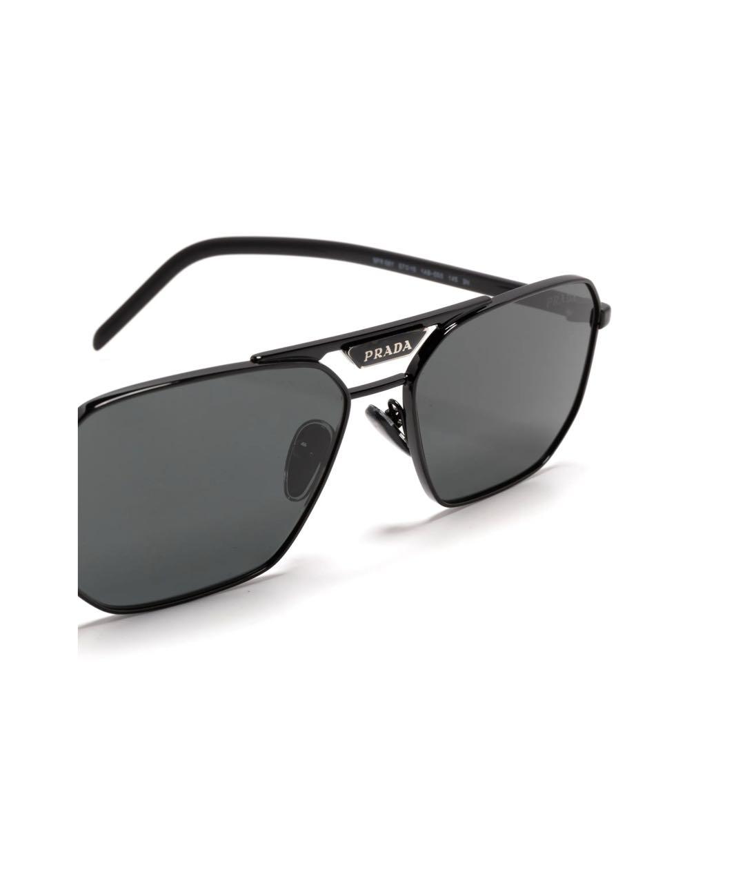 PRADA Черные пластиковые солнцезащитные очки, фото 2