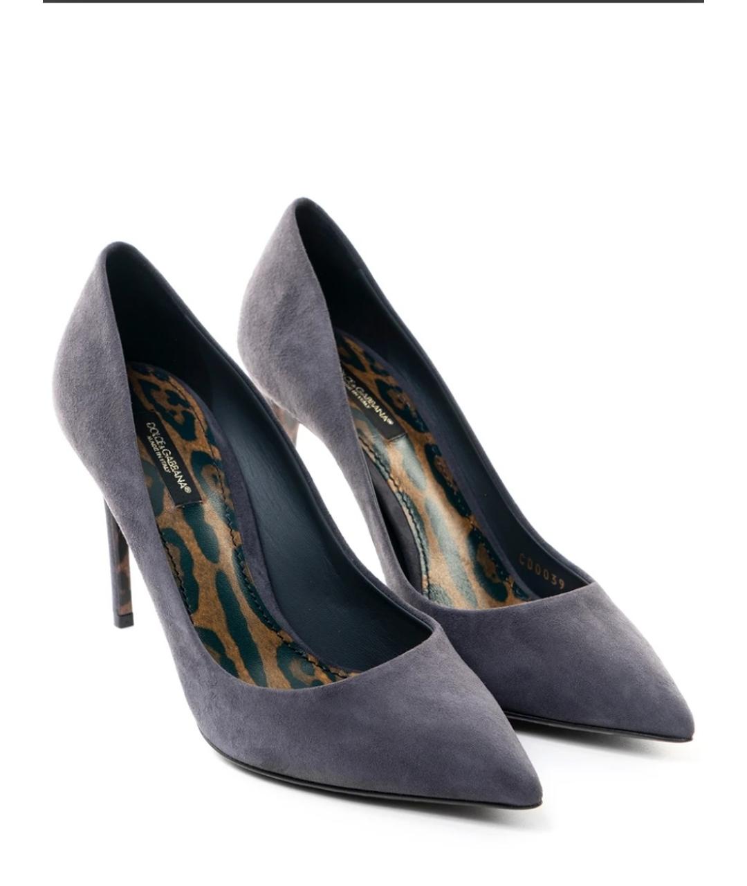 DOLCE&GABBANA Серые замшевые туфли, фото 3