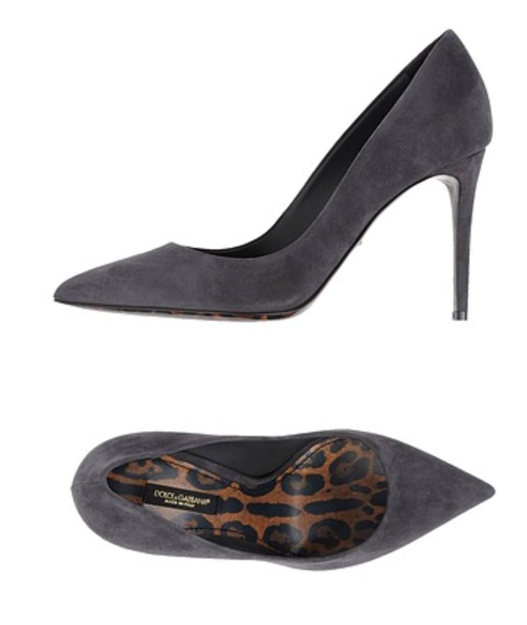 DOLCE&GABBANA Серые замшевые туфли, фото 5
