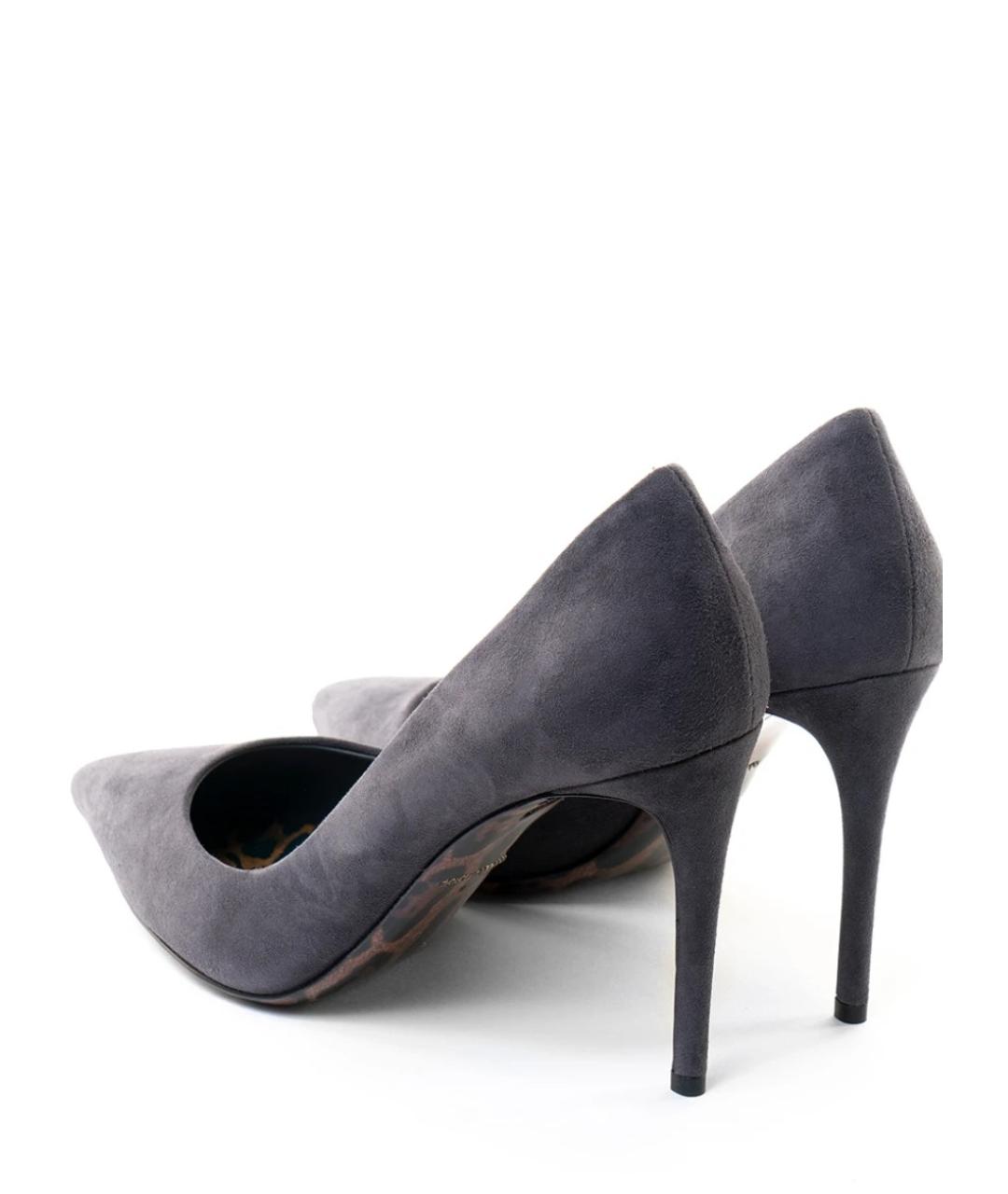 DOLCE&GABBANA Серые замшевые туфли, фото 4
