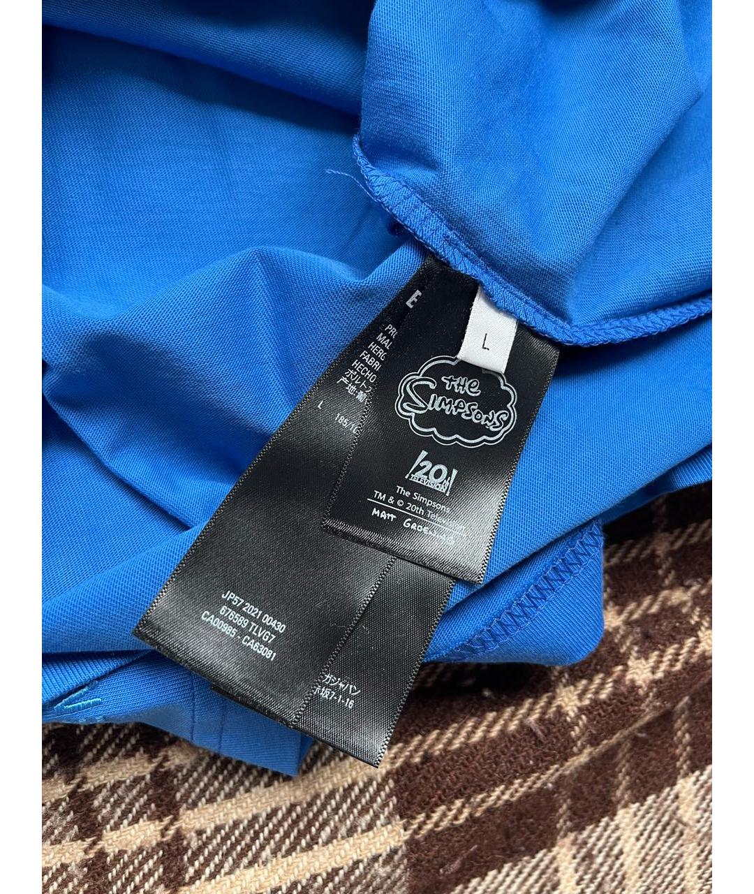 BALENCIAGA Синяя хлопковая футболка, фото 5