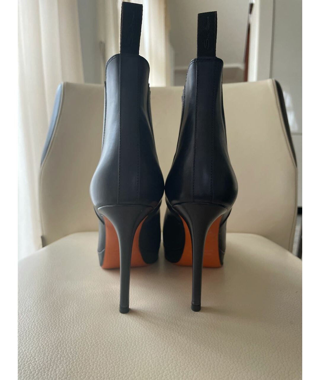 SANTONI Черные кожаные ботильоны, фото 4