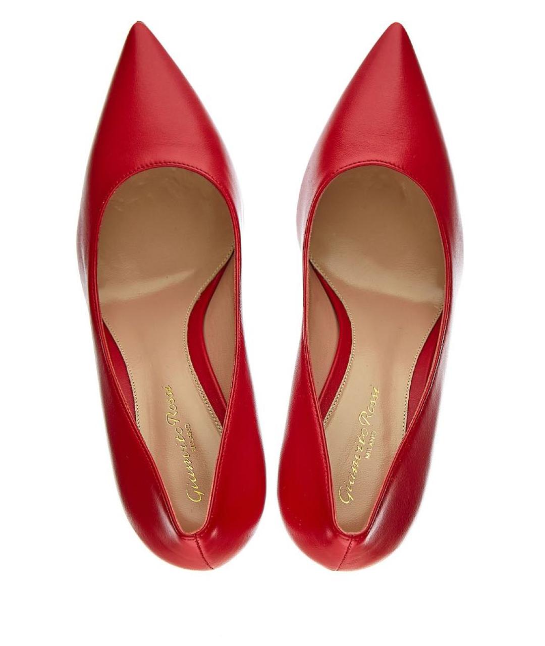 GIANVITO ROSSI Красные кожаные туфли, фото 4
