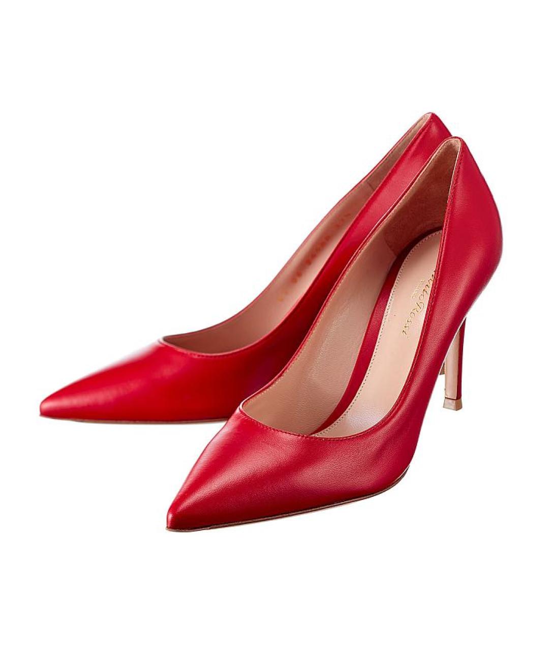 GIANVITO ROSSI Красные кожаные туфли, фото 2
