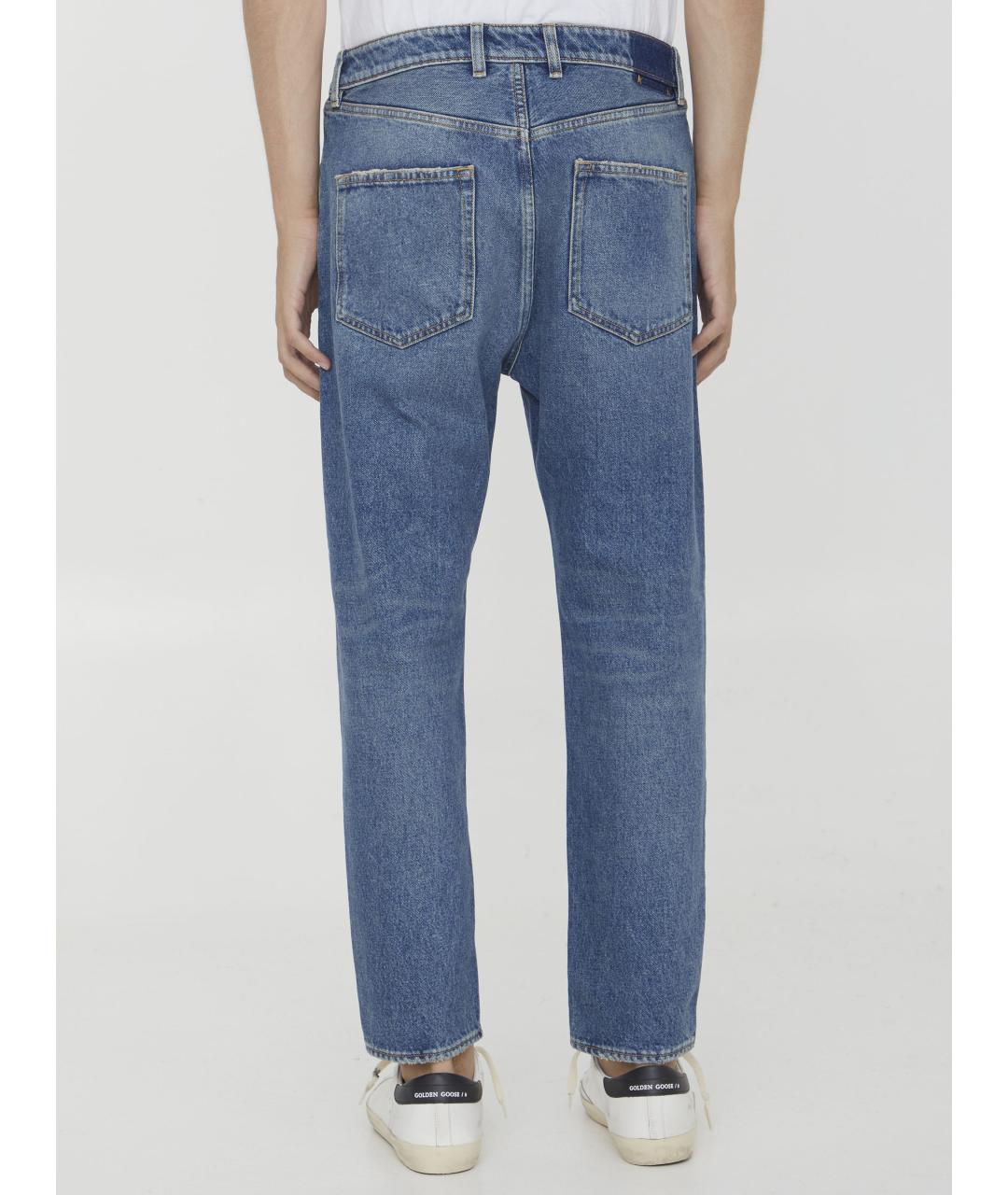 GOLDEN GOOSE DELUXE BRAND Голубые хлопковые прямые джинсы, фото 5