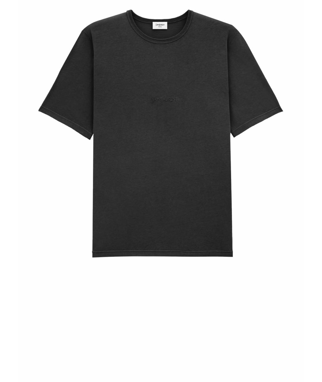 SAINT LAURENT Серая хлопковая футболка, фото 1