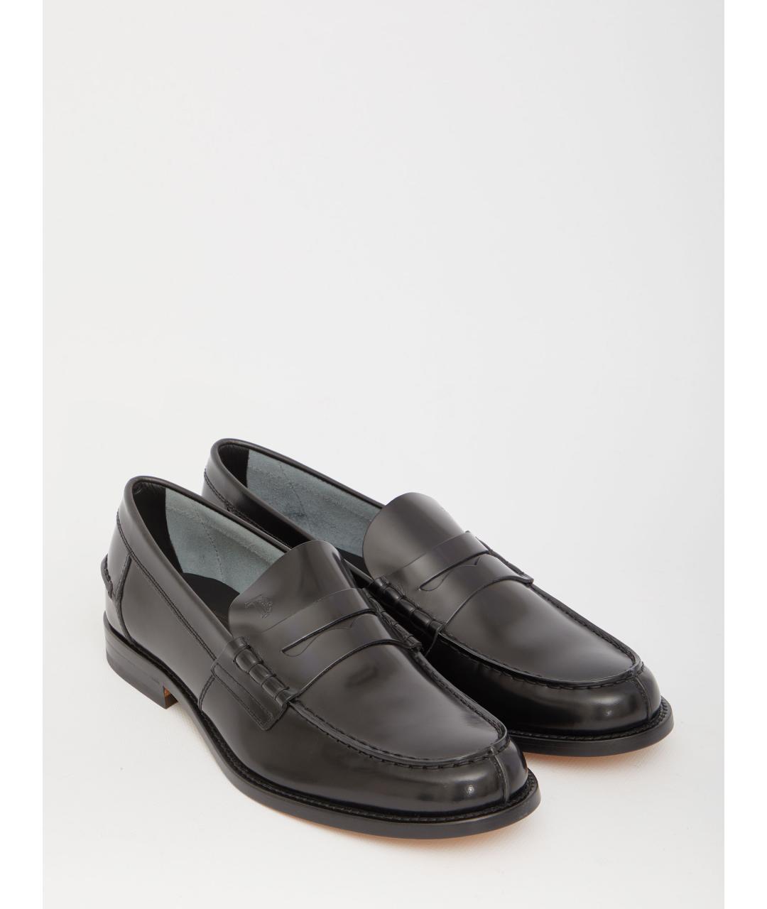 TOD'S Черные кожаные лоферы, фото 4