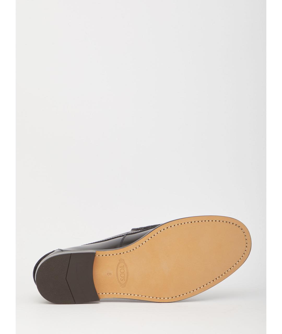 TOD'S Черные кожаные лоферы, фото 3