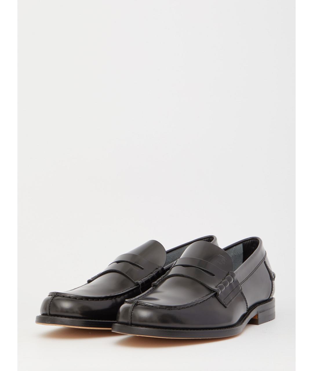 TOD'S Черные кожаные лоферы, фото 2