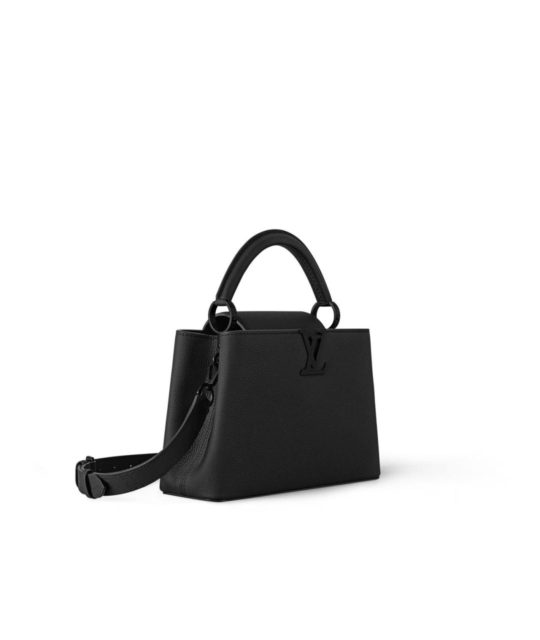 LOUIS VUITTON Черная кожаная сумка с короткими ручками, фото 7