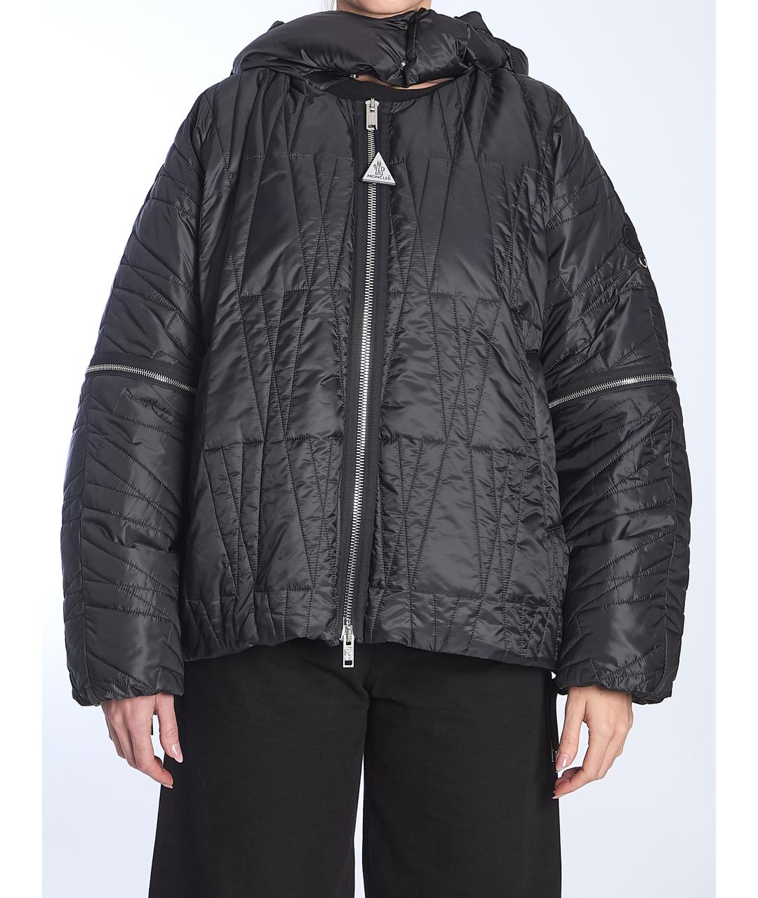 MONCLER Черная полиэстеровая куртка, фото 5