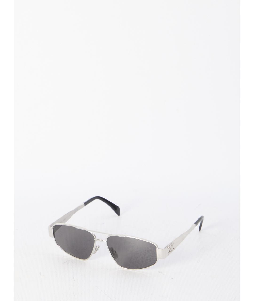 CELINE Серебряные металлические солнцезащитные очки, фото 2