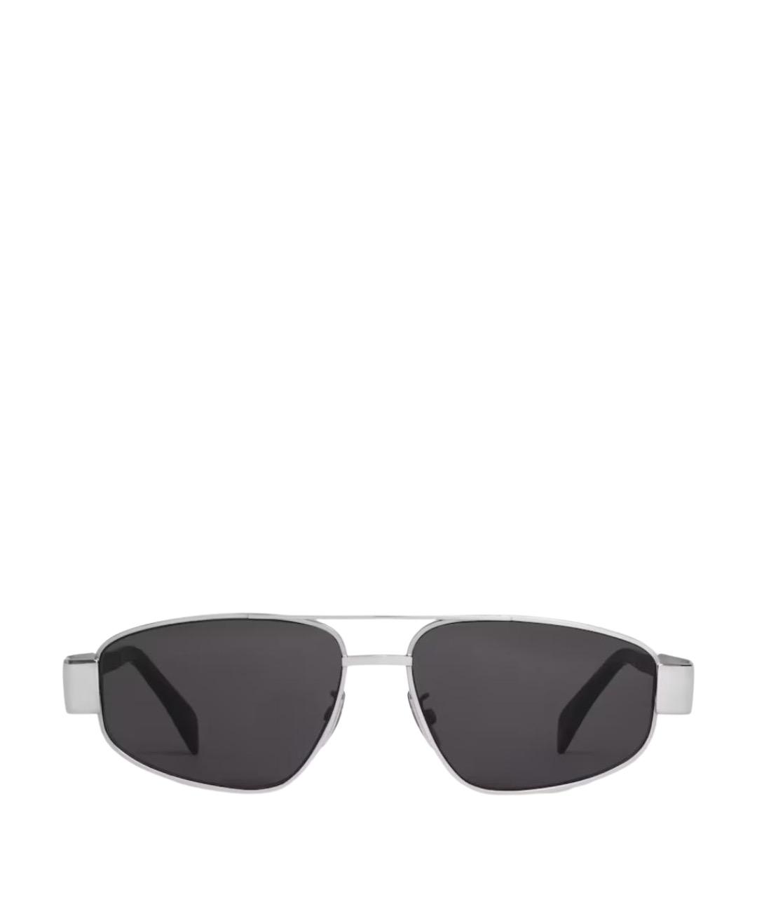 CELINE Серебряные металлические солнцезащитные очки, фото 1