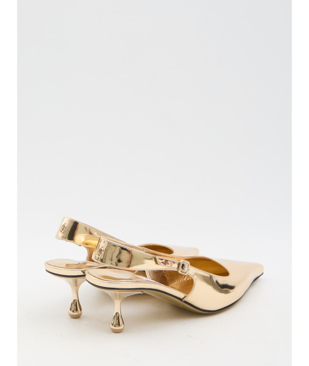 JIMMY CHOO Золотые кожаные туфли, фото 3