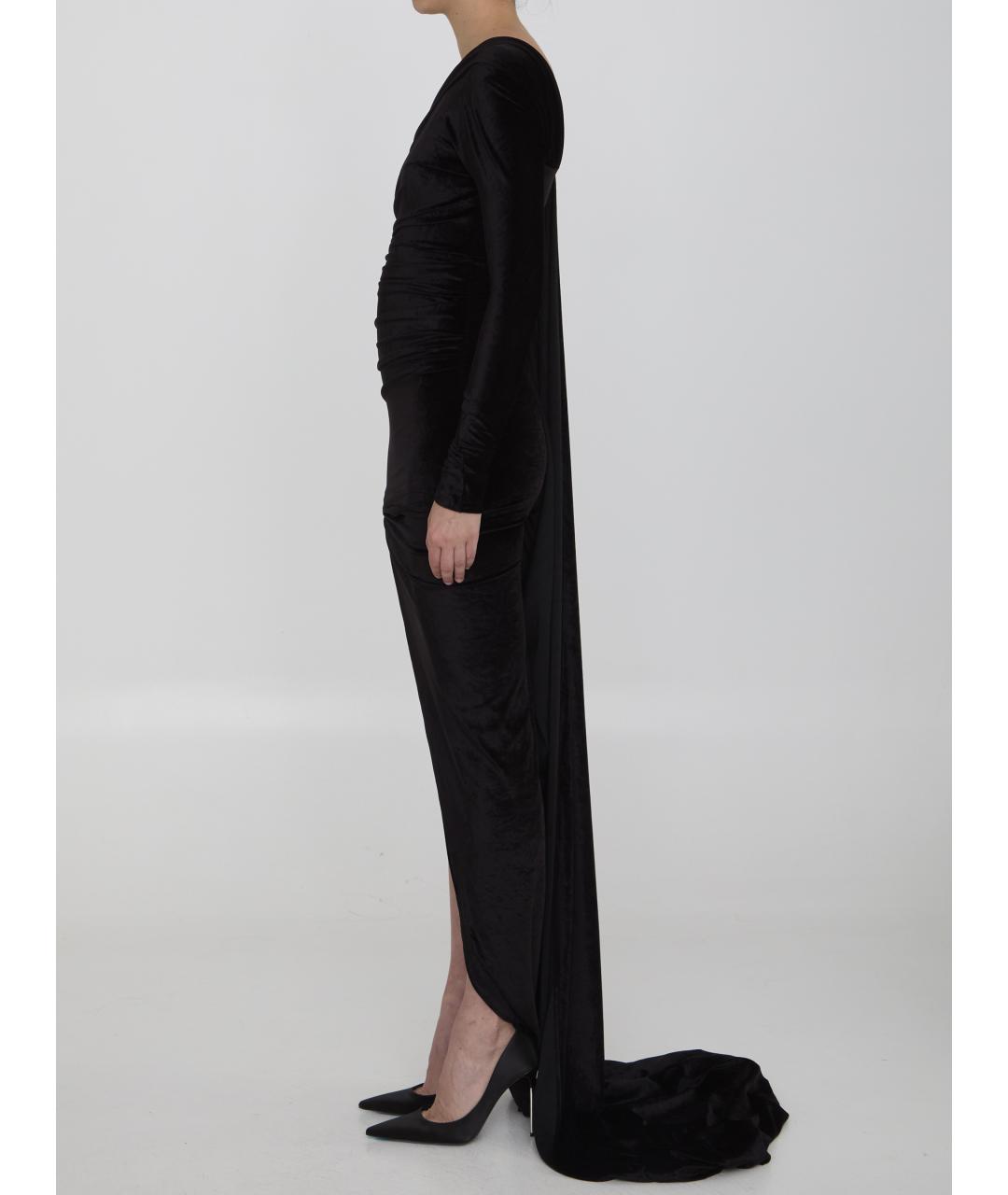 BALENCIAGA Черное ацетатное платье, фото 4