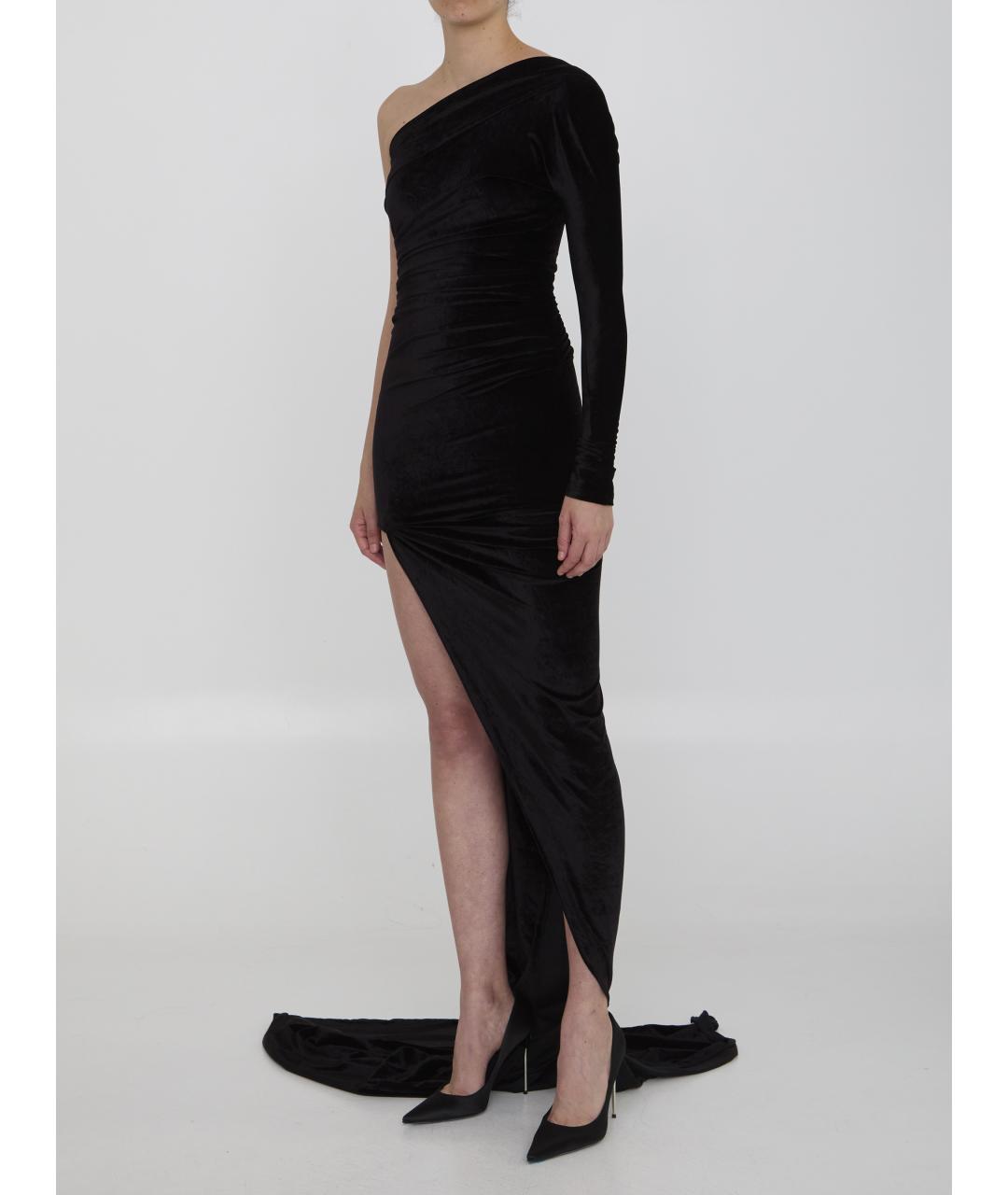 BALENCIAGA Черное ацетатное платье, фото 3