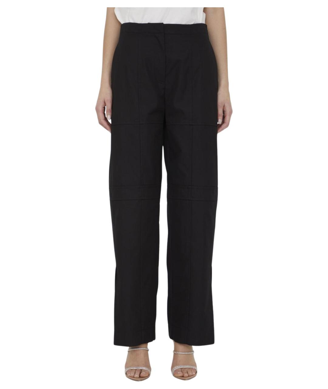 JIL SANDER Черные хлопковые прямые брюки, фото 2