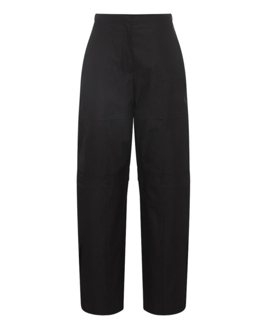 JIL SANDER Черные хлопковые прямые брюки, фото 1
