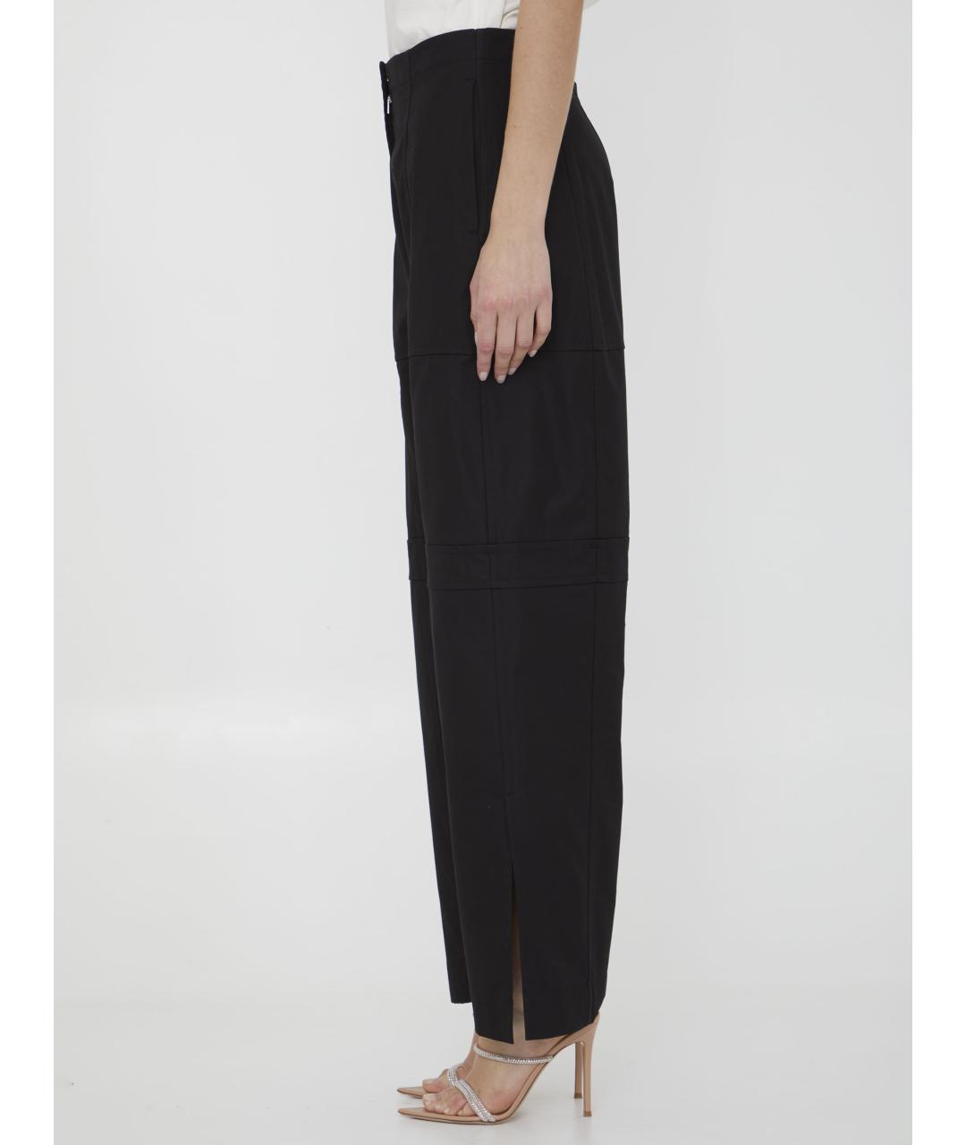 JIL SANDER Черные хлопковые прямые брюки, фото 4
