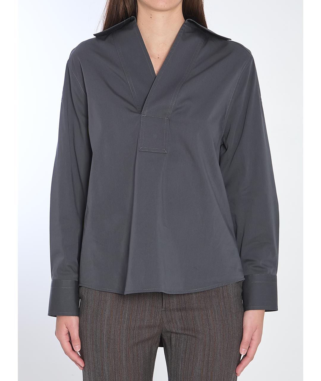 BOTTEGA VENETA Серая хлопковая рубашка, фото 2