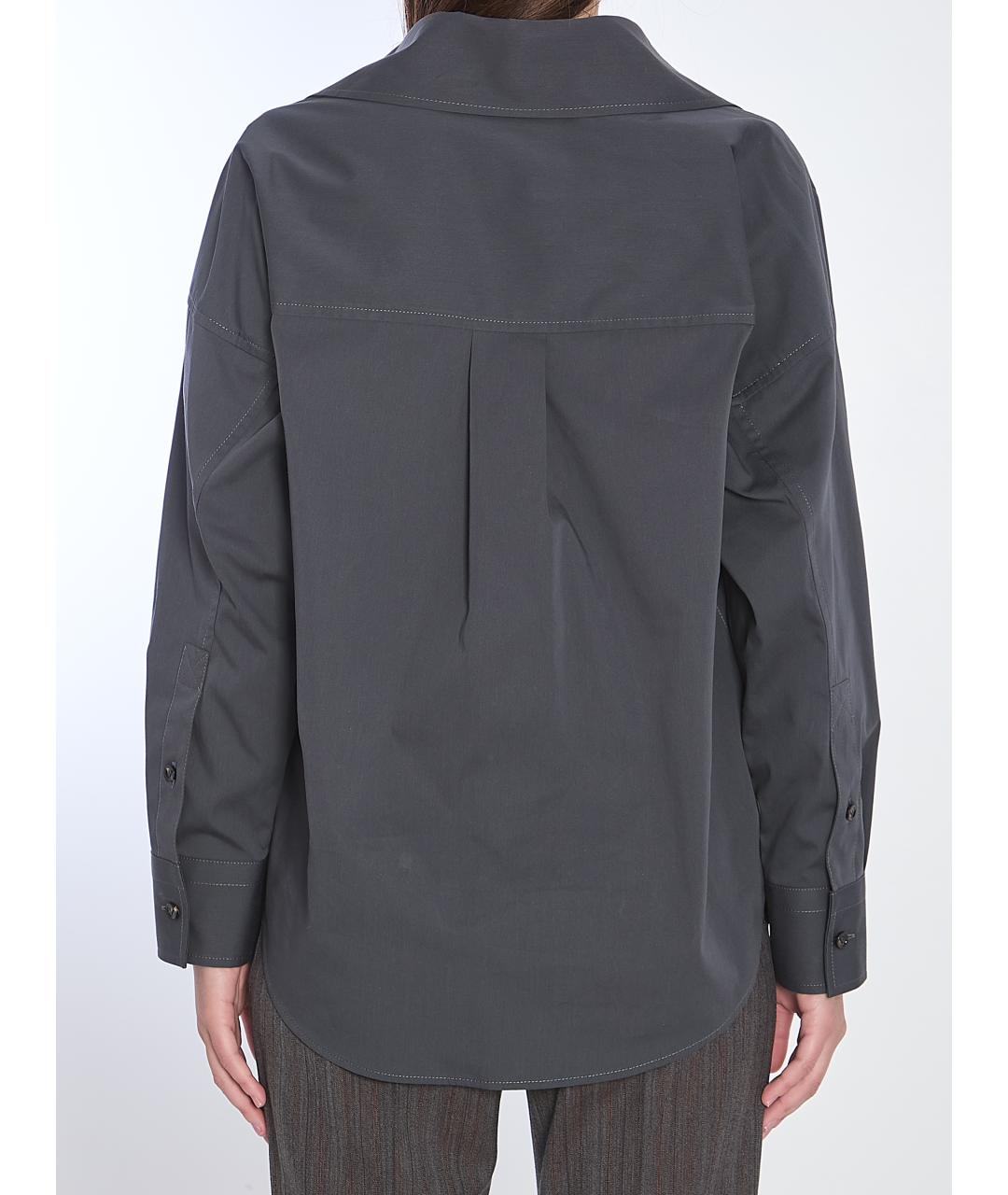 BOTTEGA VENETA Серая хлопковая рубашка, фото 5