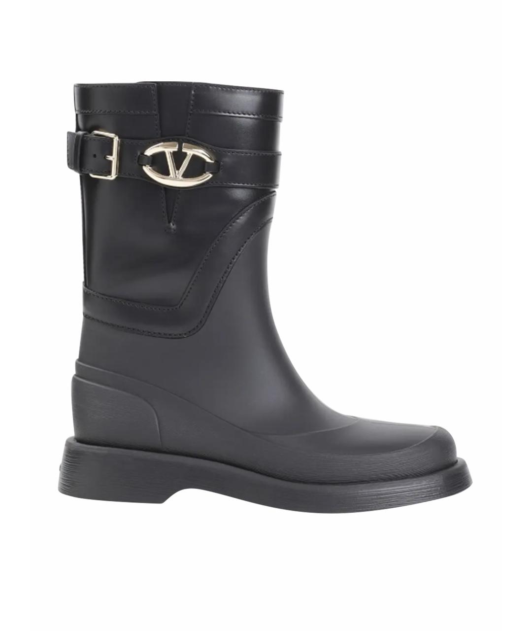VALENTINO Черные резиновые полусапоги, фото 1