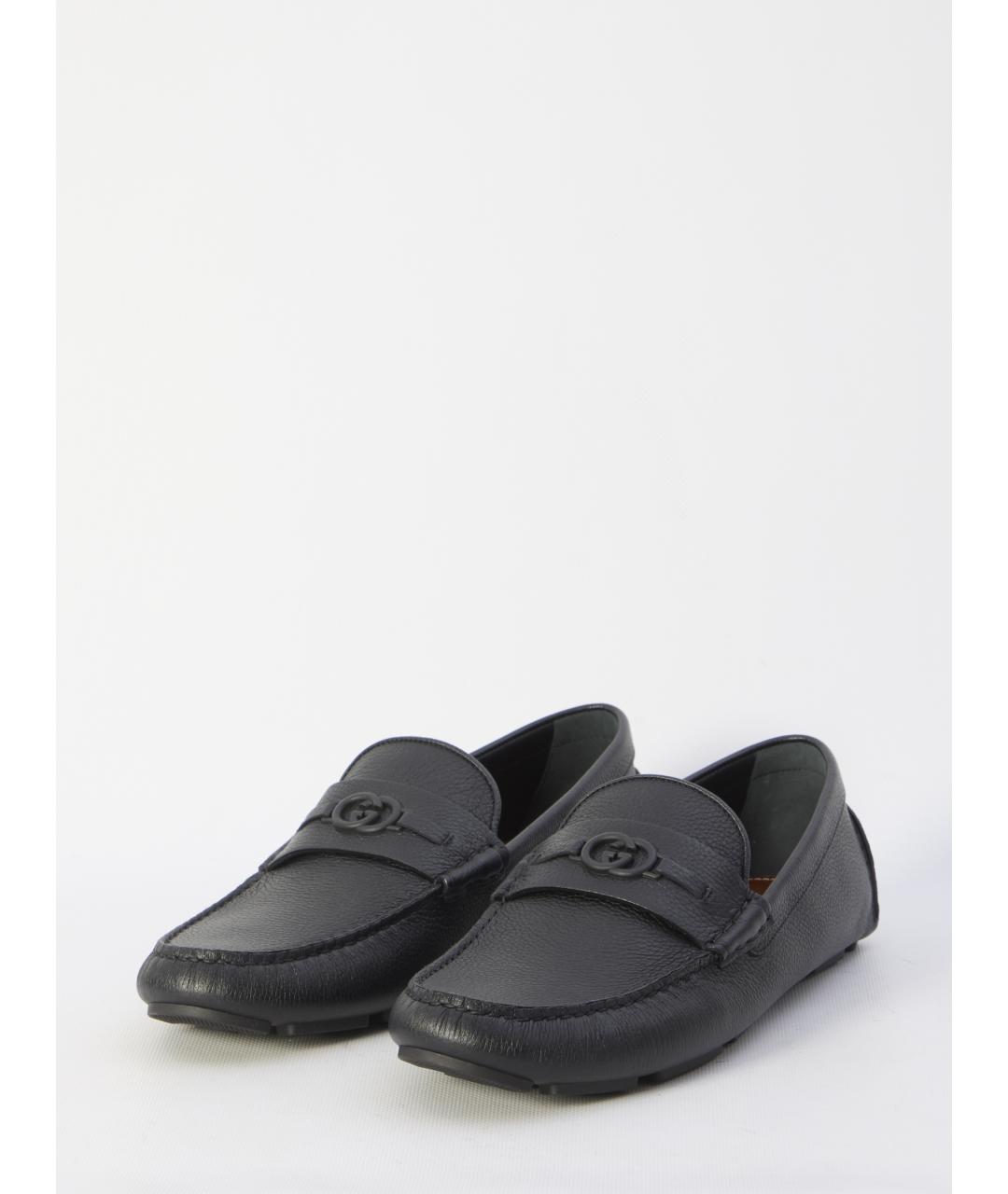 GUCCI Черные кожаные мокасины, фото 2