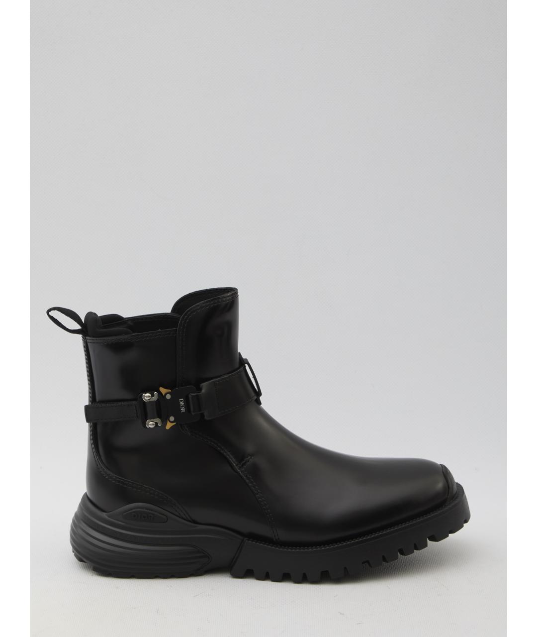 CHRISTIAN DIOR Черные кожаные высокие ботинки, фото 6