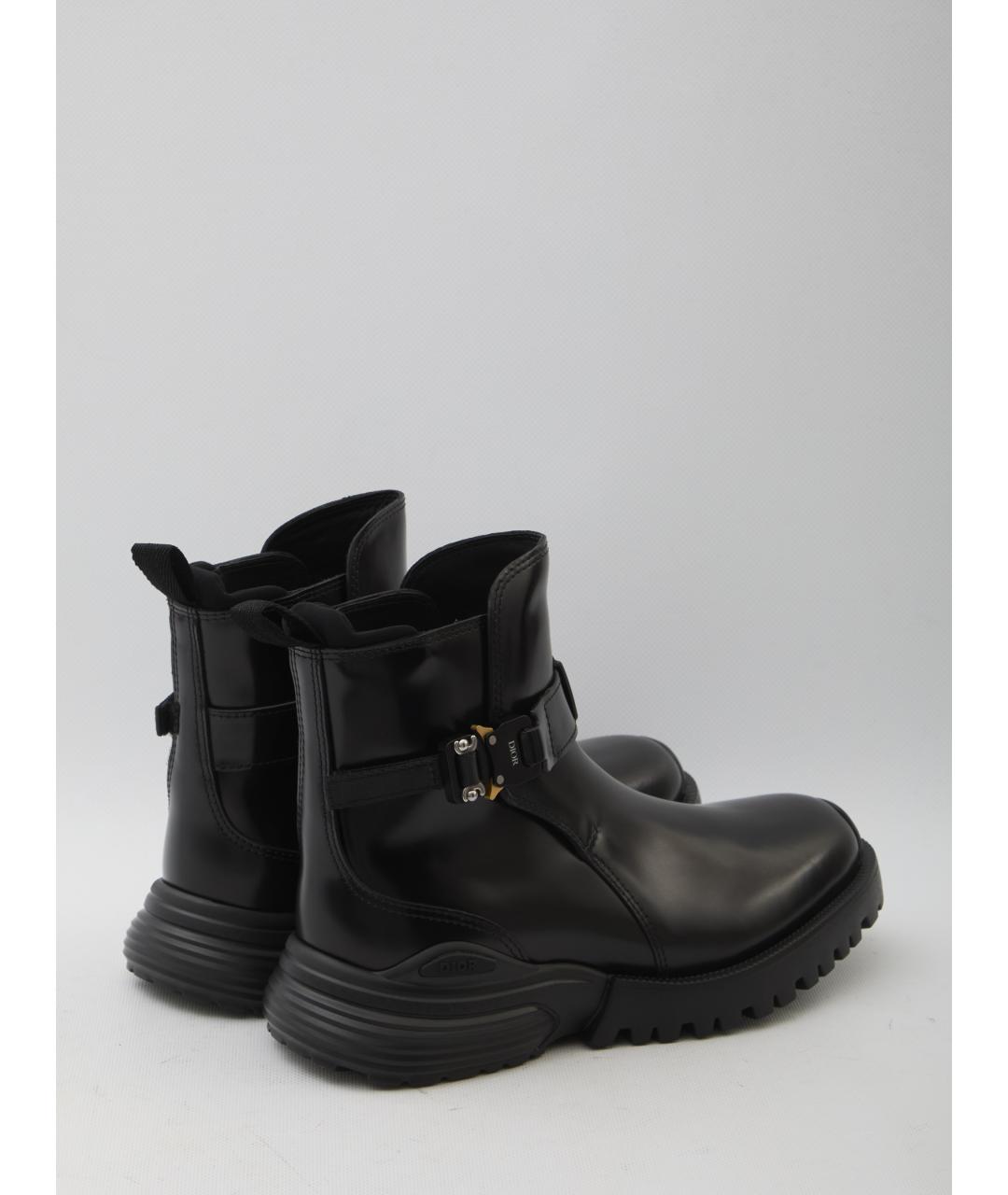 CHRISTIAN DIOR Черные кожаные высокие ботинки, фото 3
