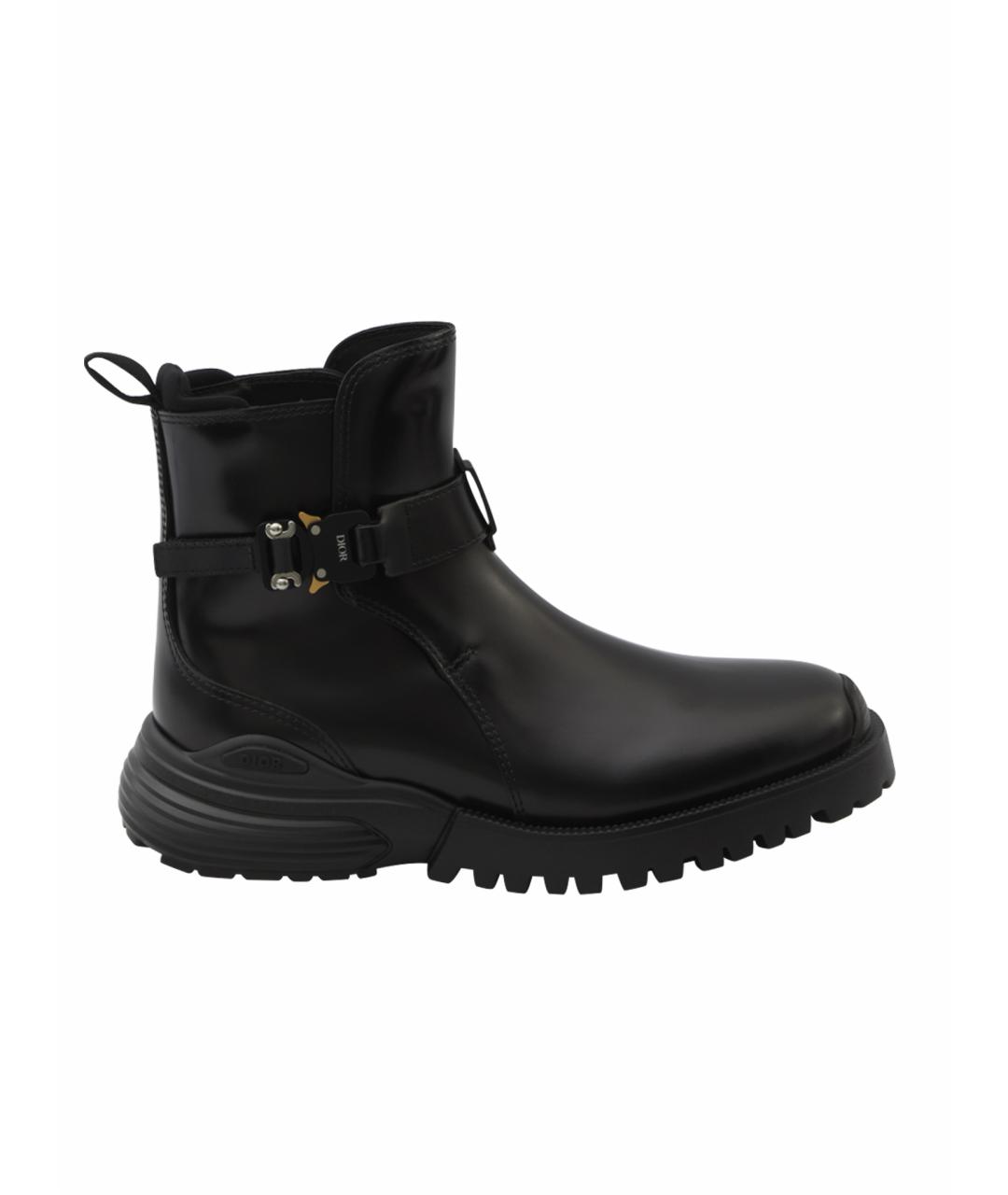 CHRISTIAN DIOR Черные кожаные высокие ботинки, фото 1