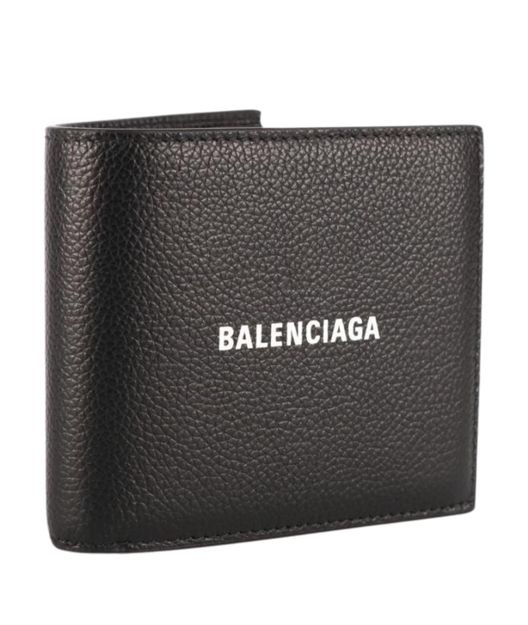 BALENCIAGA Черный кожаный кошелек, фото 4
