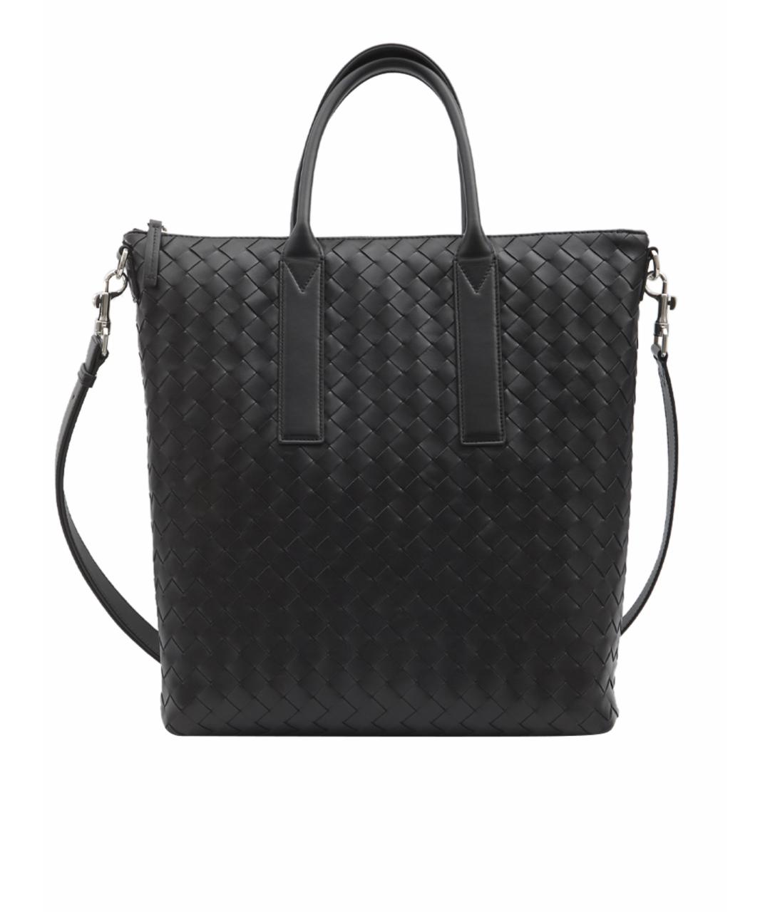 BOTTEGA VENETA Черная кожаная сумка тоут, фото 1