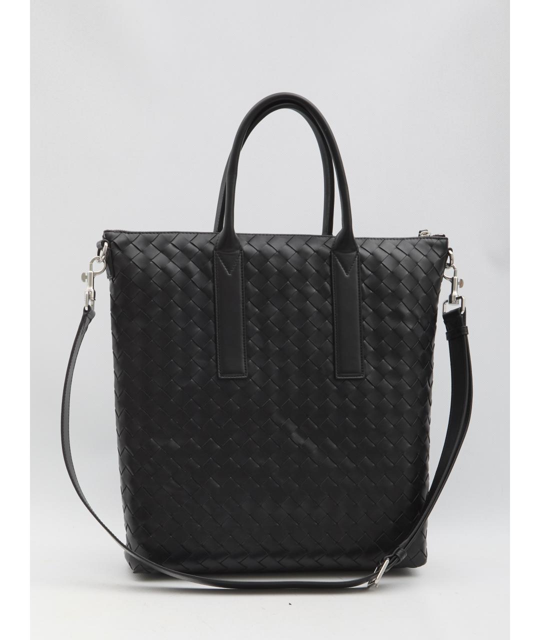 BOTTEGA VENETA Черная кожаная сумка тоут, фото 2