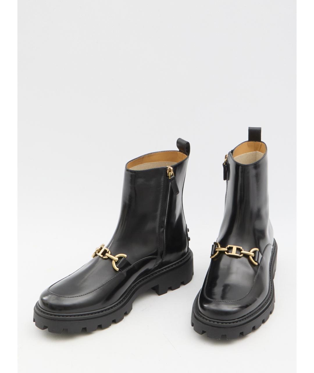 TOD'S Черные кожаные ботинки, фото 5