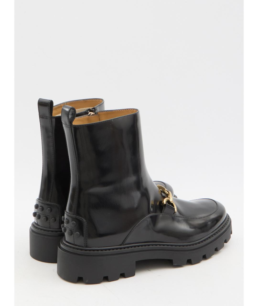TOD'S Черные кожаные ботинки, фото 3