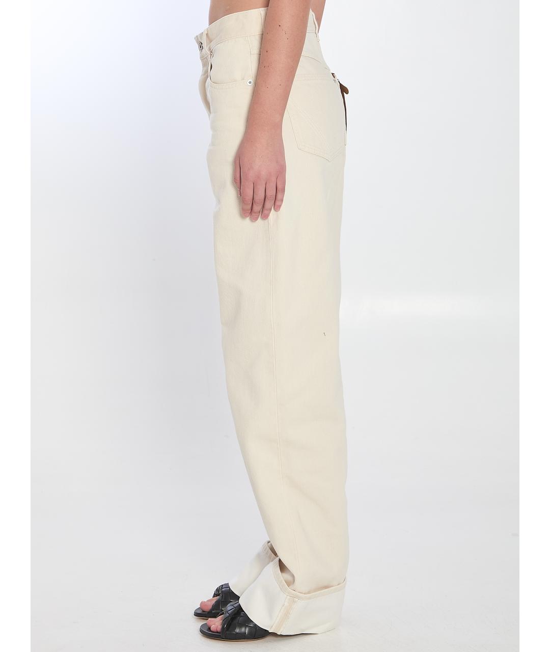 BOTTEGA VENETA Бежевые хлопковые прямые джинсы, фото 4