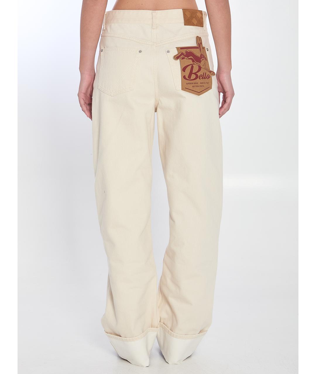 BOTTEGA VENETA Бежевые хлопковые прямые джинсы, фото 5