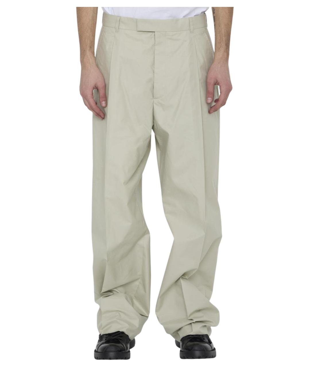 CHRISTIAN DIOR Бежевые хлопковые повседневные брюки, фото 1