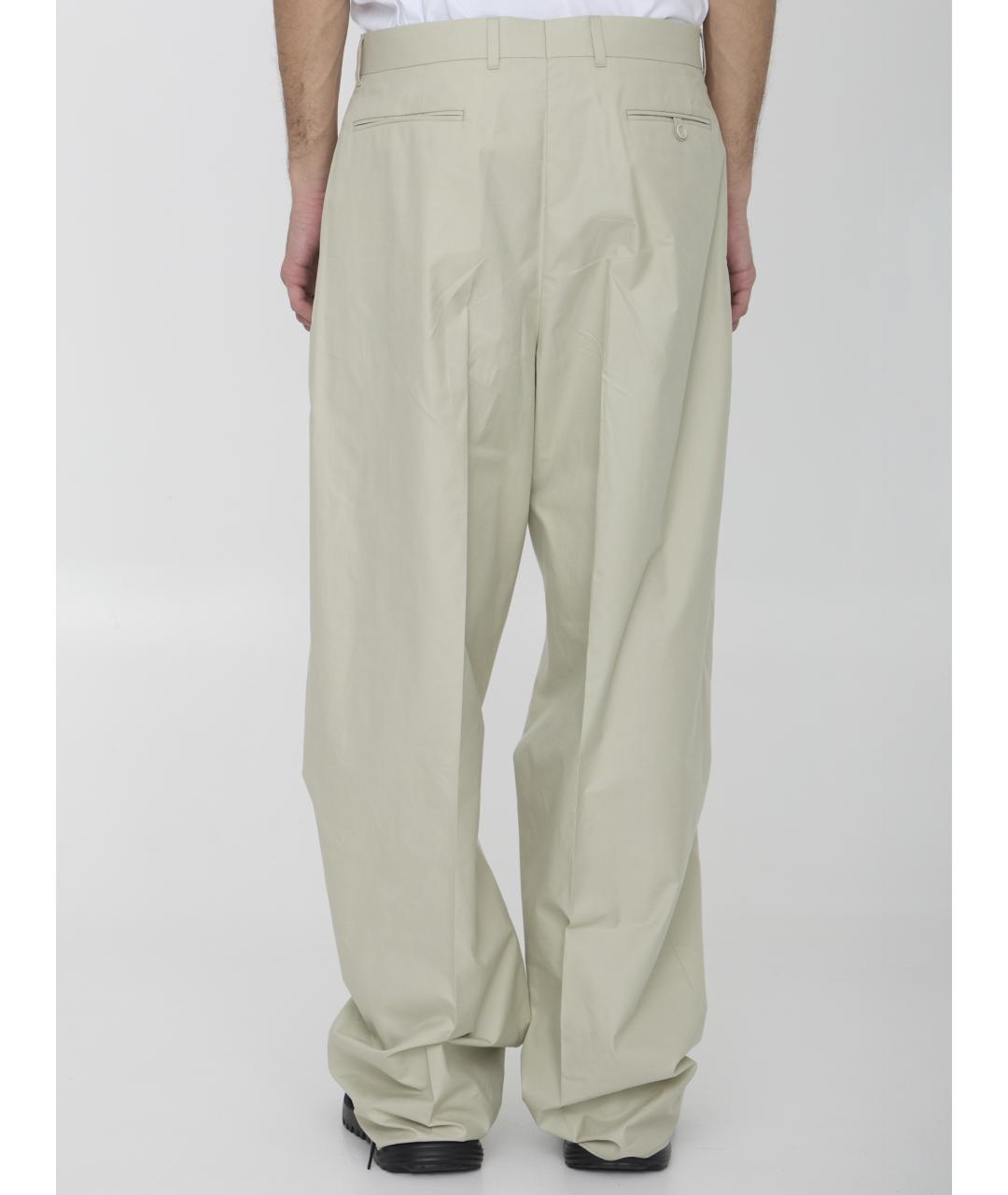 CHRISTIAN DIOR Бежевые хлопковые повседневные брюки, фото 4