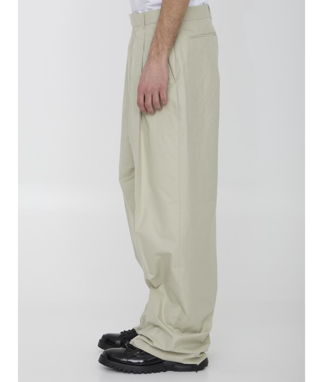 CHRISTIAN DIOR Бежевые хлопковые повседневные брюки, фото 3
