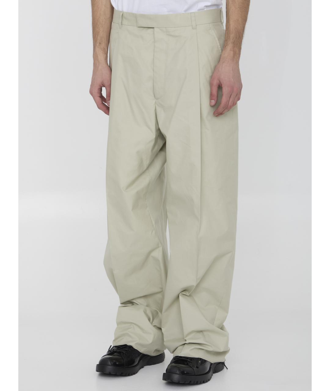 CHRISTIAN DIOR Бежевые хлопковые повседневные брюки, фото 2