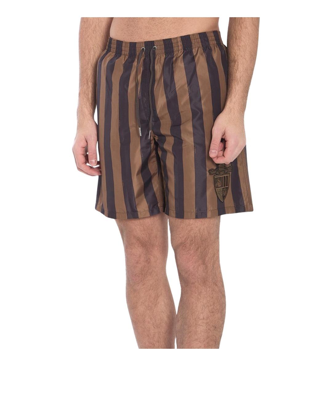 FENDI Коричневые шорты, фото 3