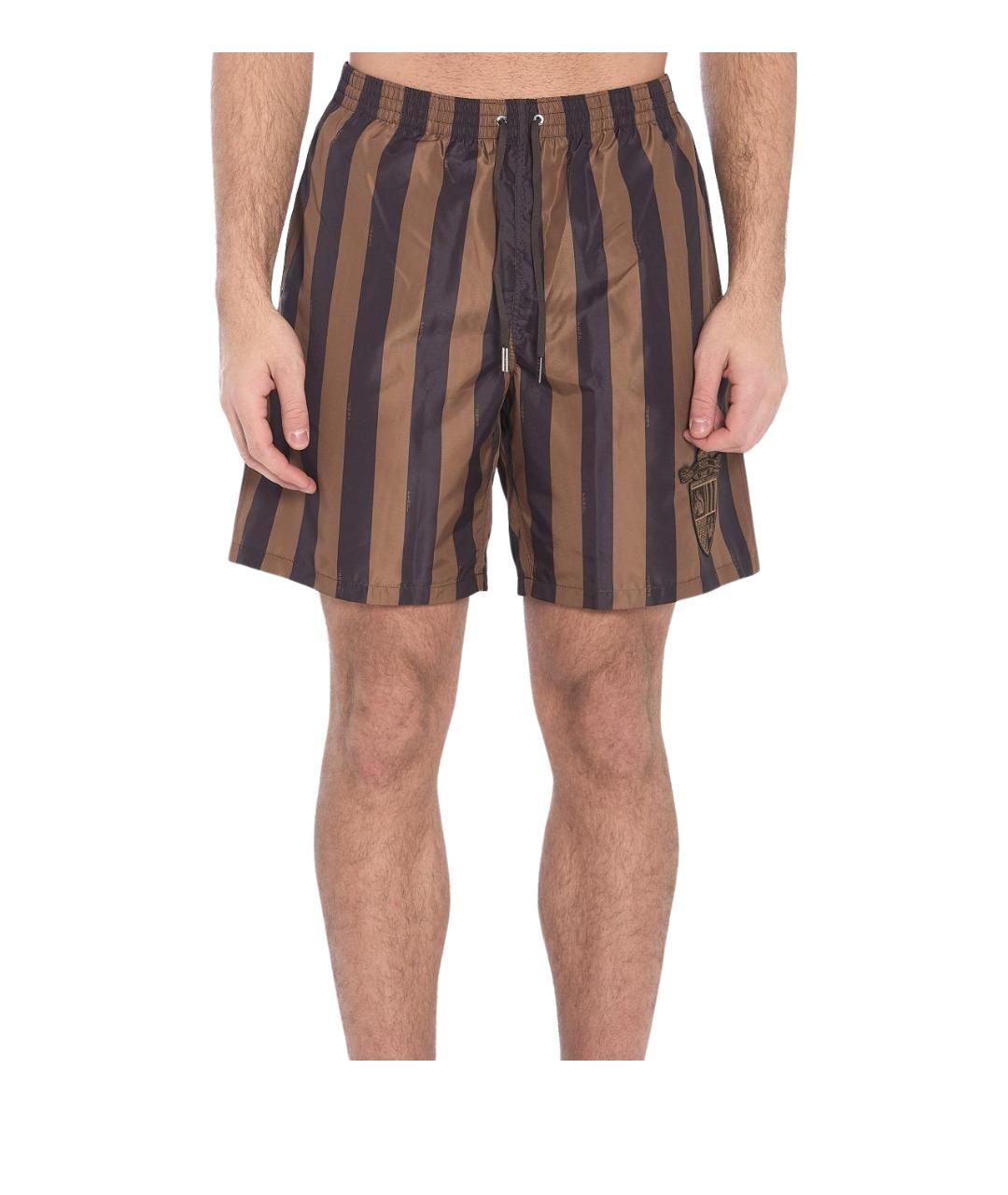 FENDI Коричневые шорты, фото 2