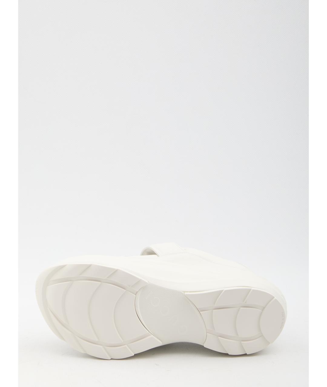 GUCCI Белые кожаные кроссовки, фото 4